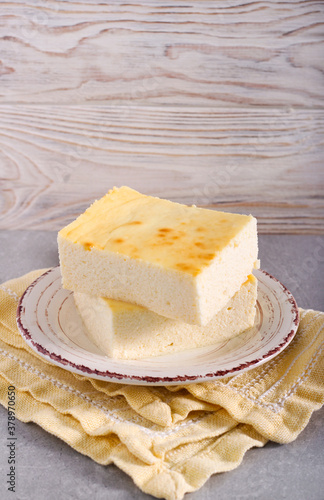 Healthy diet cottage cheese high protein bake
