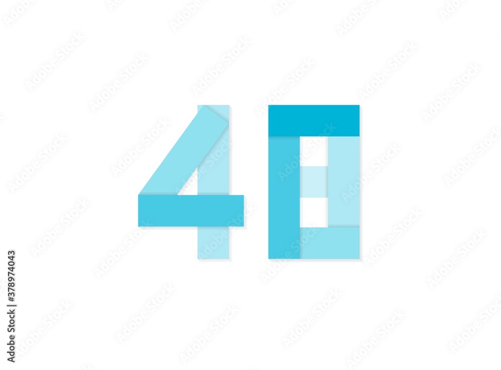 48 number, vector logo, paper cut desing font made of blue color tones .Isolated on white background. Eps10 illustration 48 number, vector logo, paper cut desing font made of blue color tones .Isolated on white background. Eps10 illustration