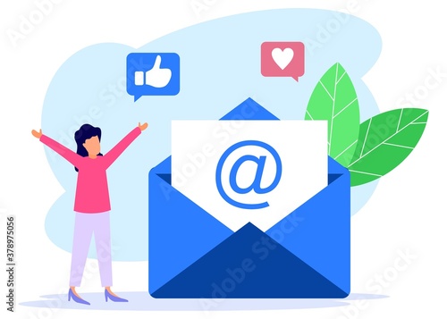 Illustration vector graphic cartoon character of email services