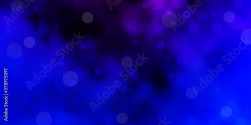 Dark Pink, Blue vector background with bubbles. Illustration with set of shining colorful abstract spheres. New template for a brand book.