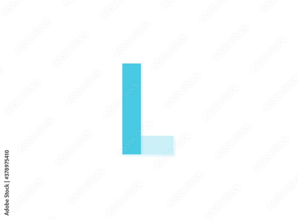 L letter, vector logo, paper cut desing font made of blue color tones .Isolated on white background. Eps10 illustration L letter, vector logo, paper cut desing font made of blue color tones .Isolated on white background. Eps10 illustration