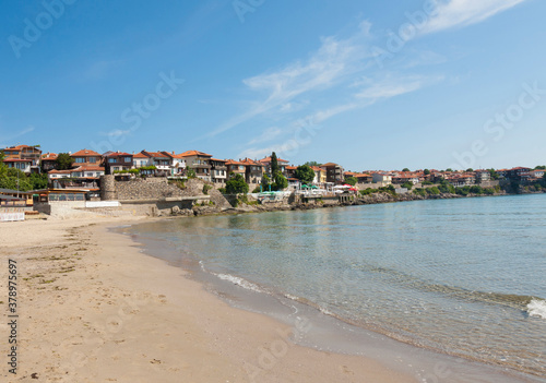 Panoramic view on architectural-historic complex old town Sozopol  Bulgaria.