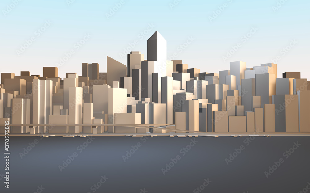 都市景観の3Dイラストレーション