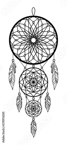 ISOLATED IMAGE OF A DREAM CATCHER ON A WHITE BACKGROUND photo