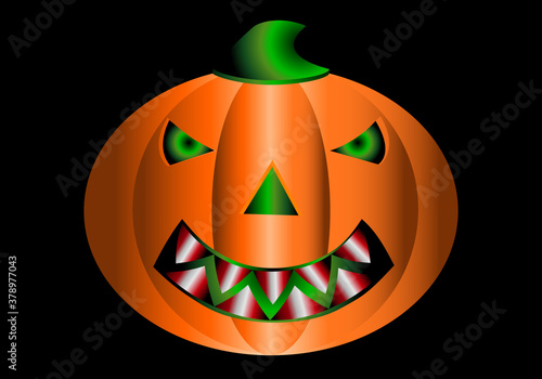 Calabaza de Halloween sobre fondo negro