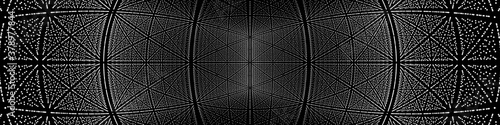 Abstract futuristic grid on black  background. Geometric grid with particles.