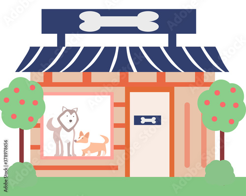 Open shop for animals, the vector graphics