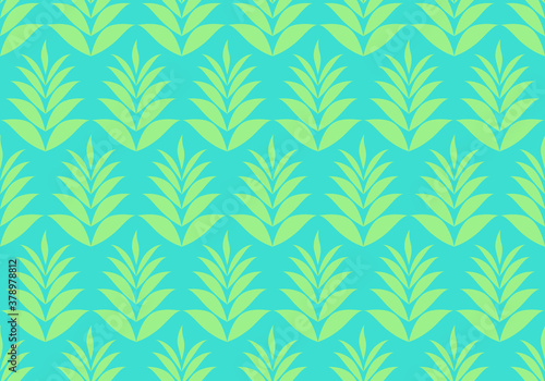 Patterns of nature. Ferns on turquoise background seamless pattern.