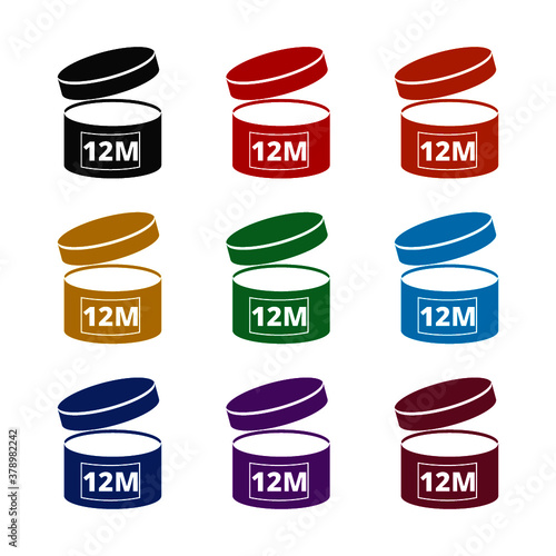 12 Month. Period after opening icon, color set