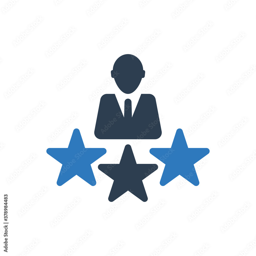 businessman man rating review icon 