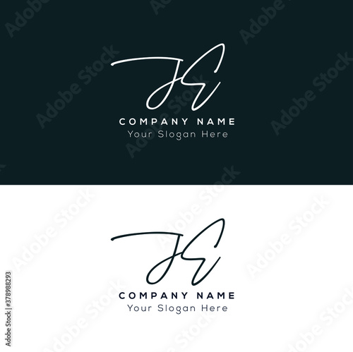 J E JE Initial letter handwriting and signature logo. Beauty vector initial logo .Fashion, boutique, floral and botanical	
 photo