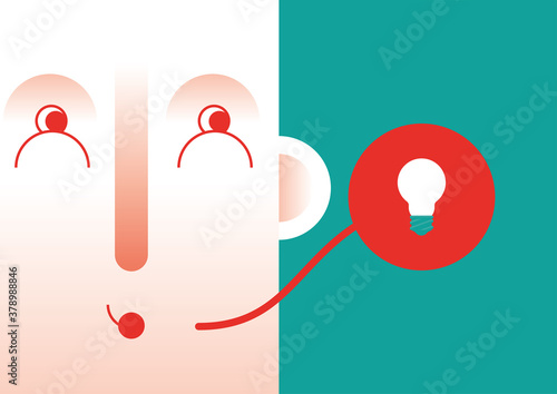 Businessman telling an idea. Flat vector illustration.