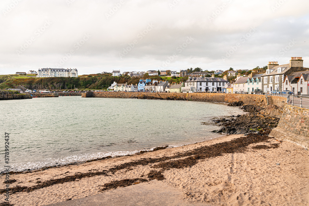 View of the town and the beach, Port Patrick, Dumfries & Galloway, Scotland