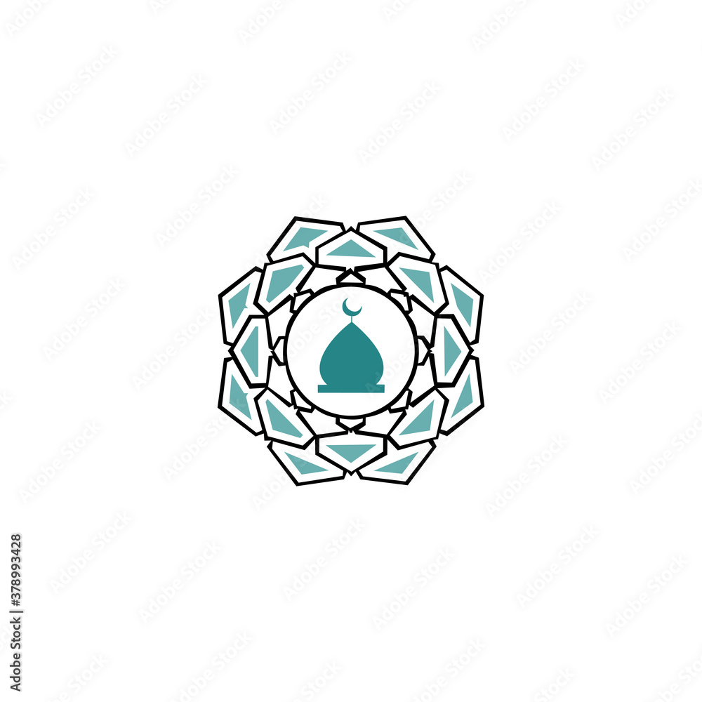 Mosque Logo Template Design Vector, White background, Modern Mosque icon illustration. Mosque Logo Template Design Vector, White background, Modern Mosque icon illustration.