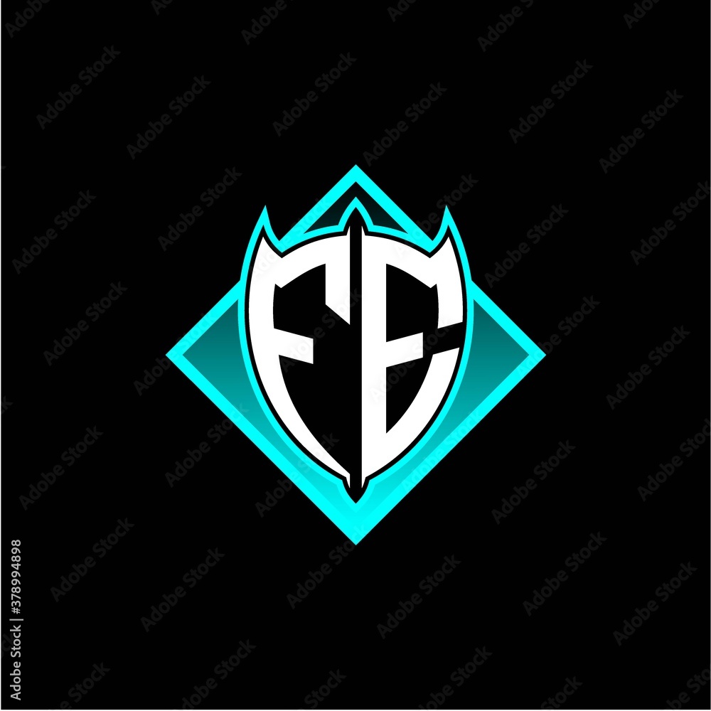 F E letter shield with square protection logo as a sweetener F E letter shield with square protection logo as a sweetener