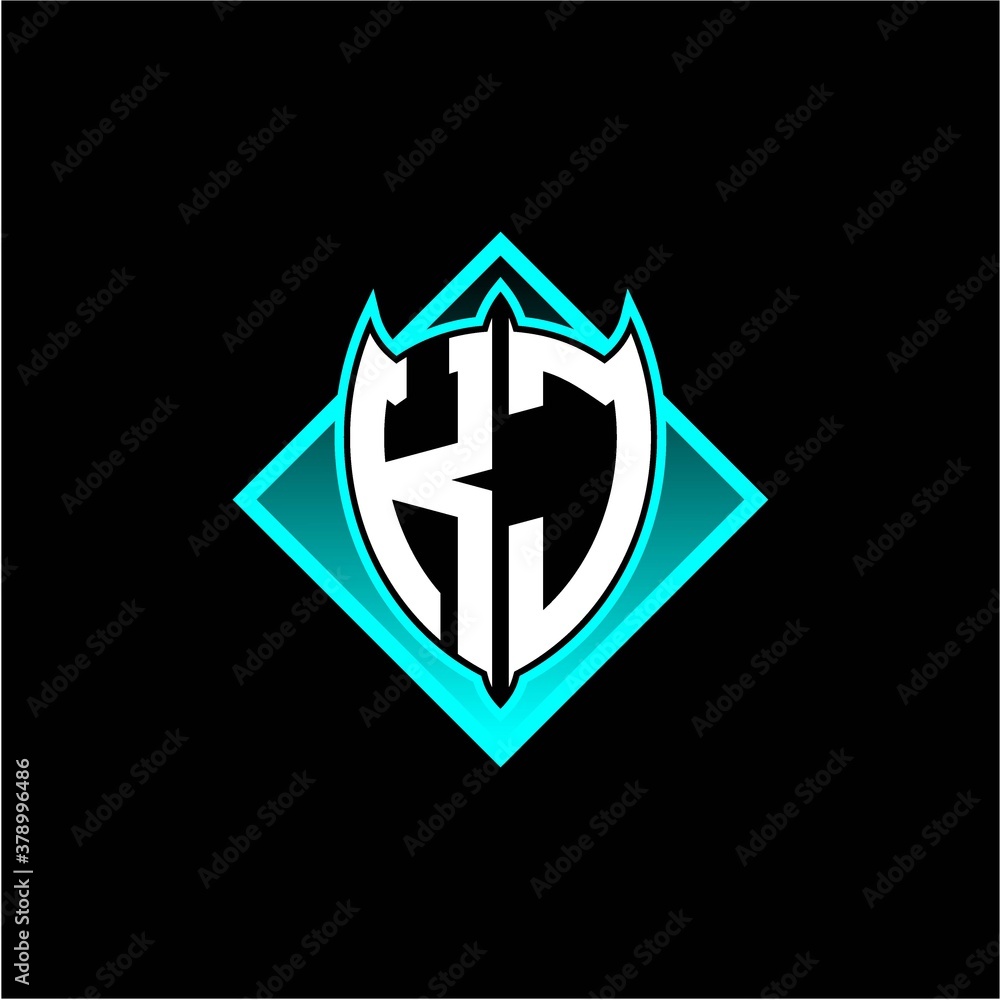 K J letter shield with square protection logo as a sweetener K J letter shield with square protection logo as a sweetener