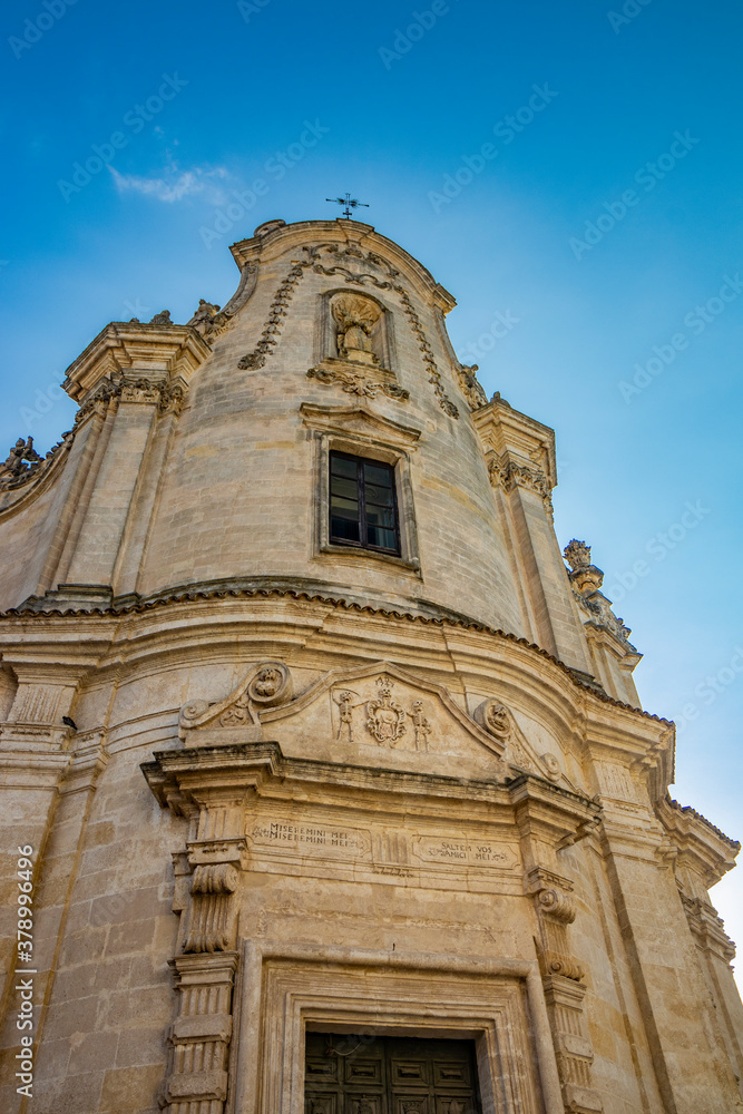 Matera, Basilicata, Italy - The Church of Purgatory, built in 1747 in the late Baroque style.