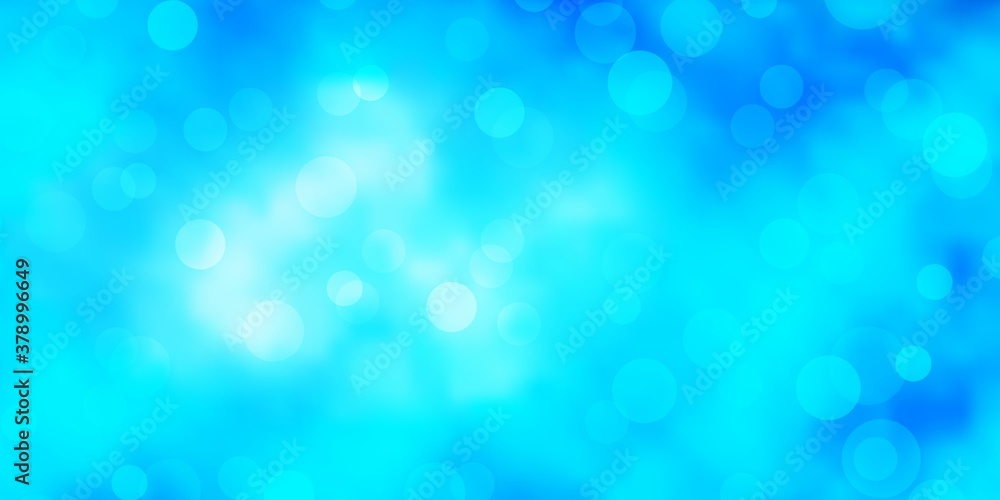 Light BLUE vector layout with circles. Abstract decorative design in gradient style with bubbles. Pattern for wallpapers, curtains.