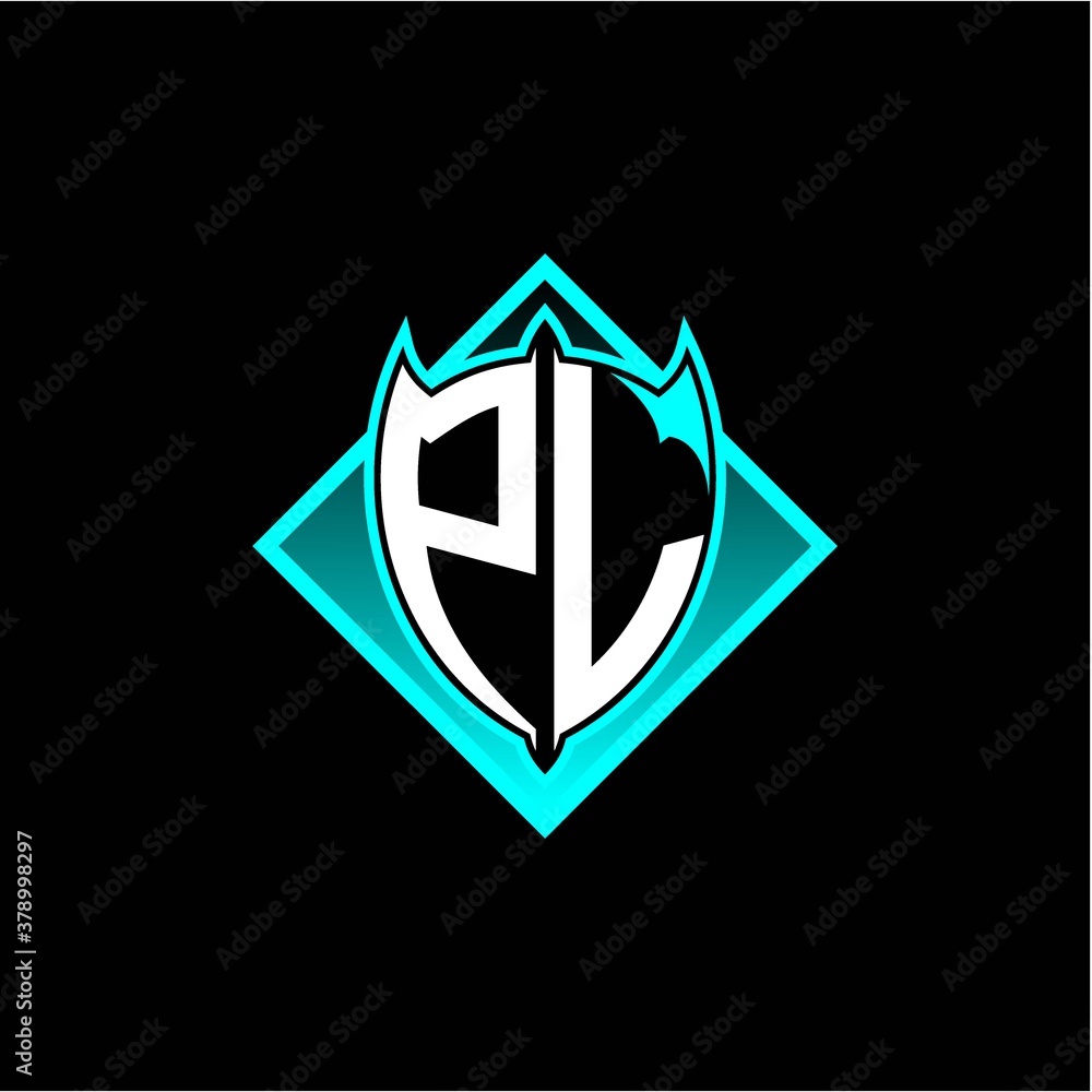 P L letter shield with square protection logo as a sweetener P L letter shield with square protection logo as a sweetener
