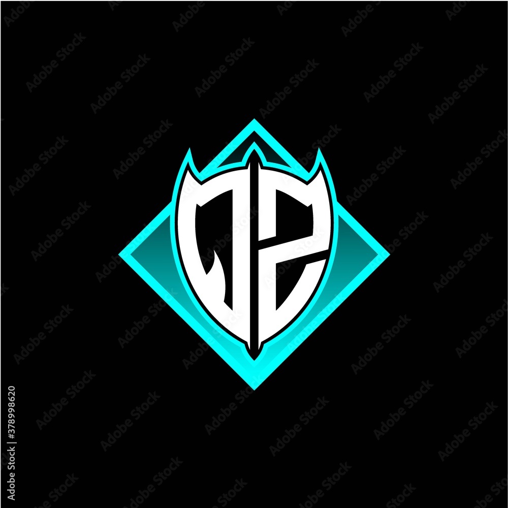 Q Z letter shield with square protection logo as a sweetener Q Z letter shield with square protection logo as a sweetener