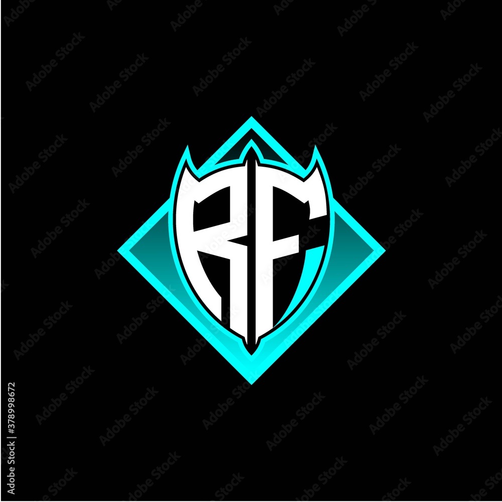 R F letter shield with square protection logo as a sweetener R F letter shield with square protection logo as a sweetener