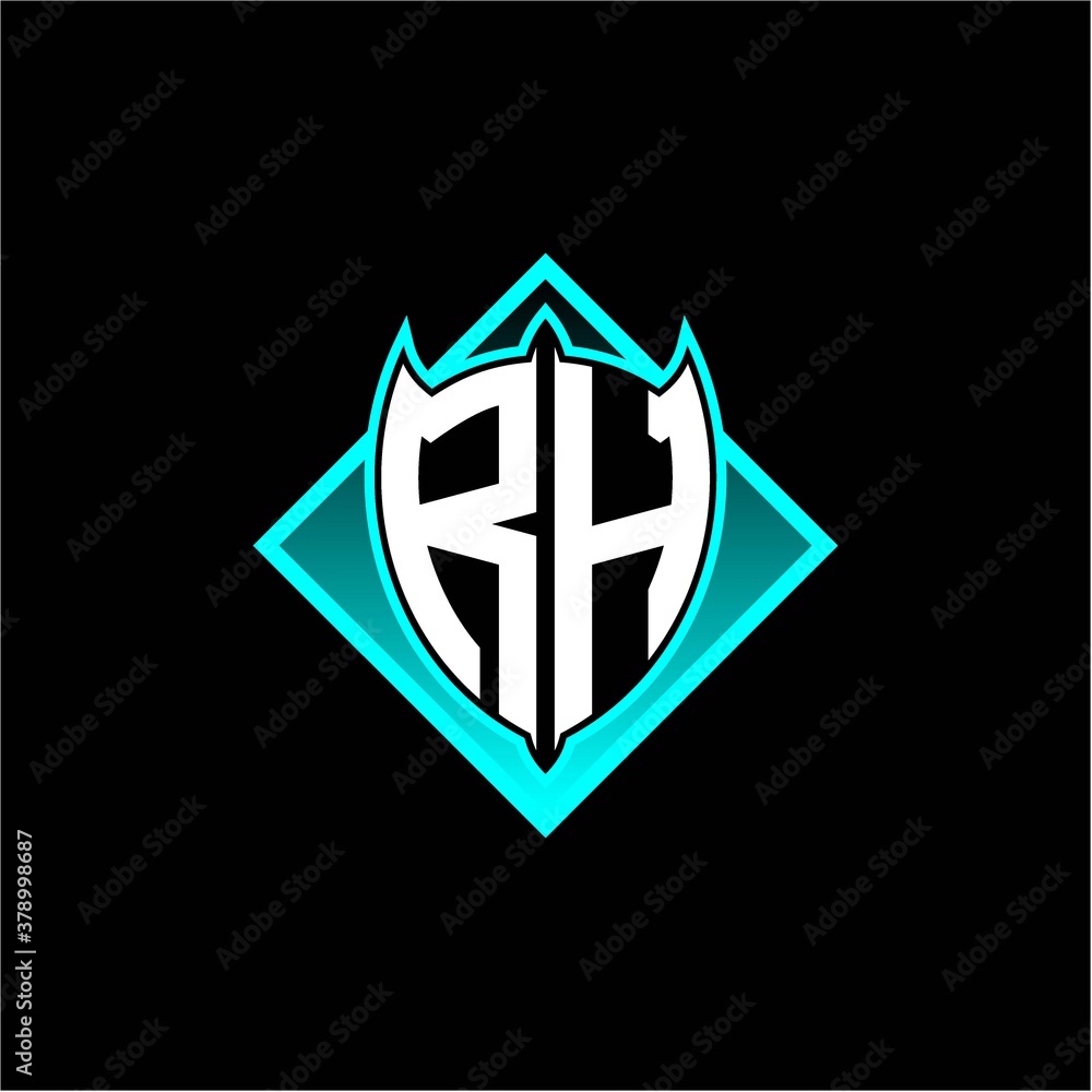 R H letter shield with square protection logo as a sweetener R H letter shield with square protection logo as a sweetener