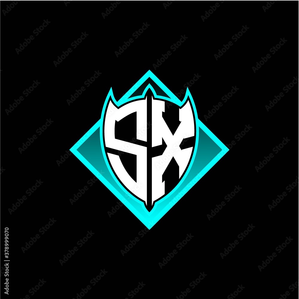 S X letter shield with square protection logo as a sweetener S X letter shield with square protection logo as a sweetener
