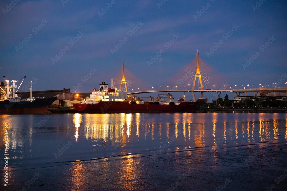 Naklejka premium Port in Thailand , Pier in Thailand