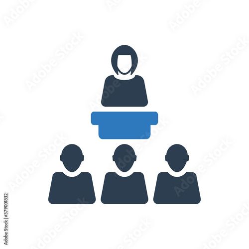 business conference lecture icon, Audience presentation icon