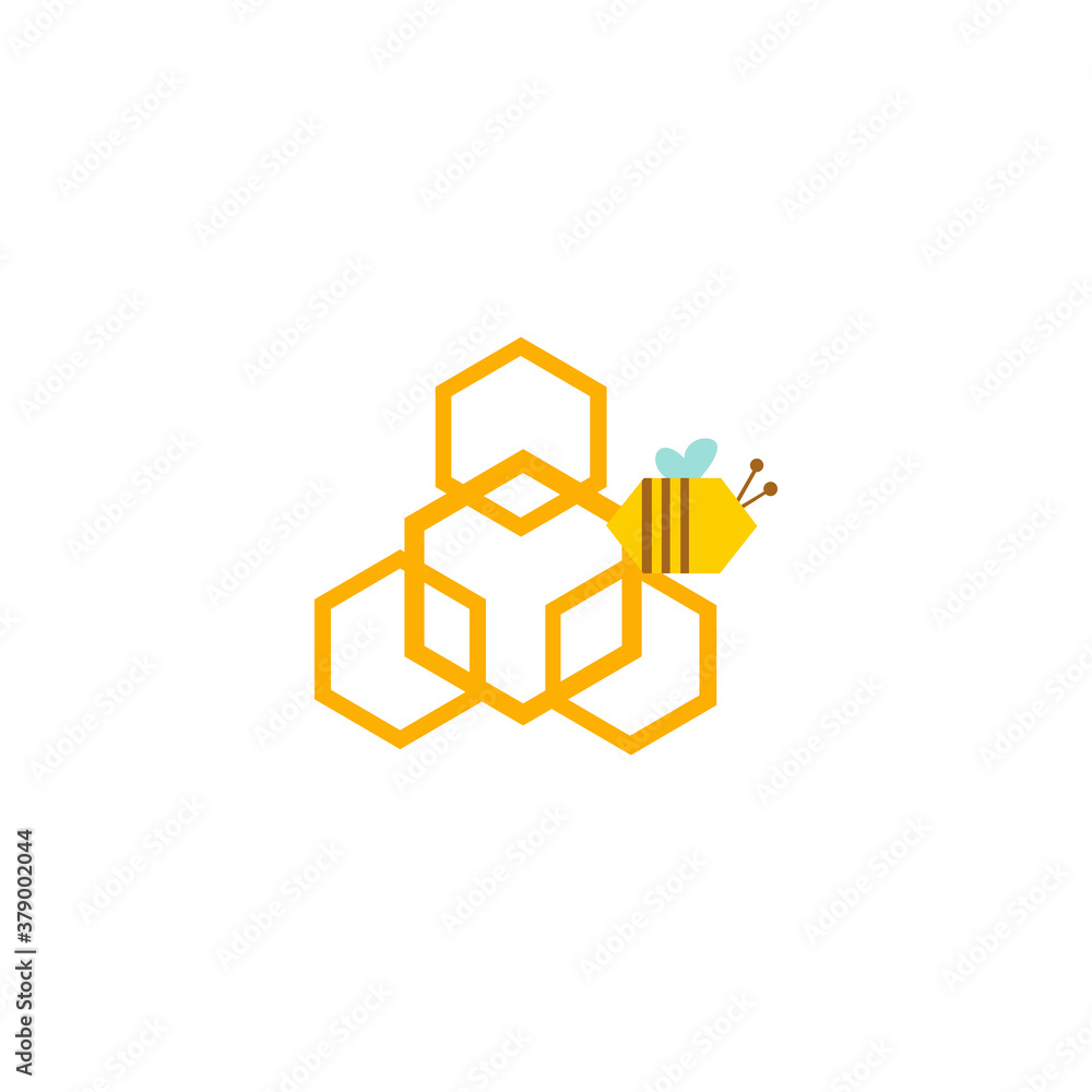 Beehive With Bees Flying Around Cartoon Illustration, Concept for organic honey products, package design, Beehive With Bees Flying Around Cartoon Illustration, Concept for organic honey products, package design,