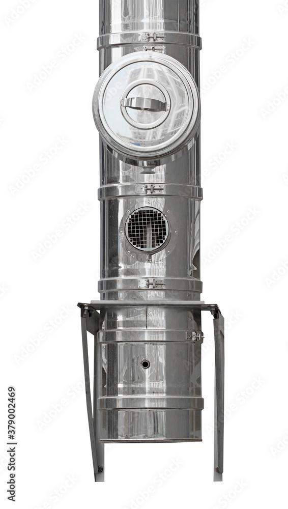 Fototapeta premium large shiny metal pipe