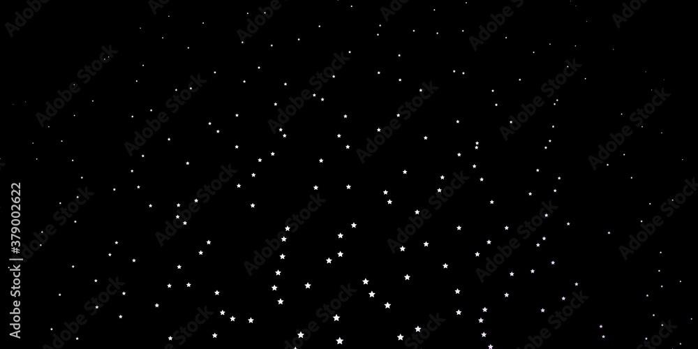 Dark Purple vector layout with bright stars. Shining colorful illustration with small and big stars. Pattern for websites, landing pages.