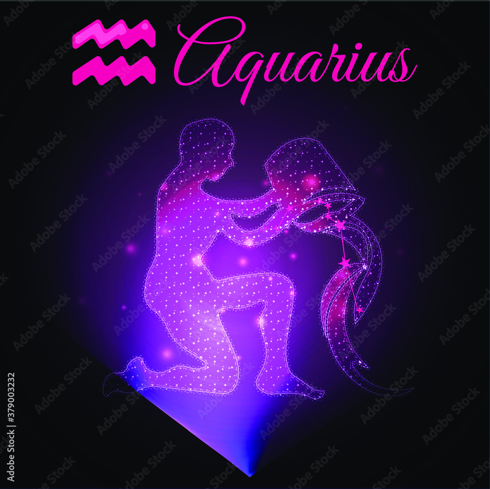 Vector Sagittarius - the ninth astrological sign in the Zodiac from the glowing stars in the dark sky