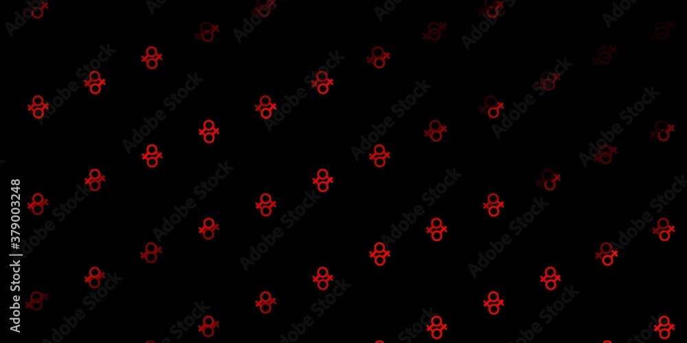 Dark Red vector template with businesswoman signs. Dark Red vector template with businesswoman signs.