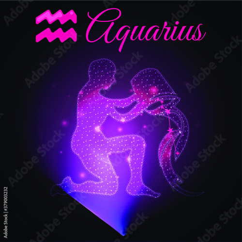 Vector Sagittarius - the ninth astrological sign in the Zodiac from the glowing stars in the dark sky