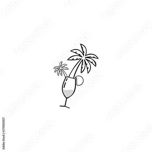 Tropical beach party cocktail. Cocktail party. vector illustration in flat design.