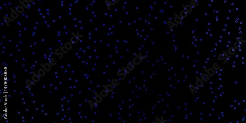 Dark BLUE vector background with small and big stars. Decorative illustration with stars on abstract template. Pattern for new year ad, booklets. © Guskova