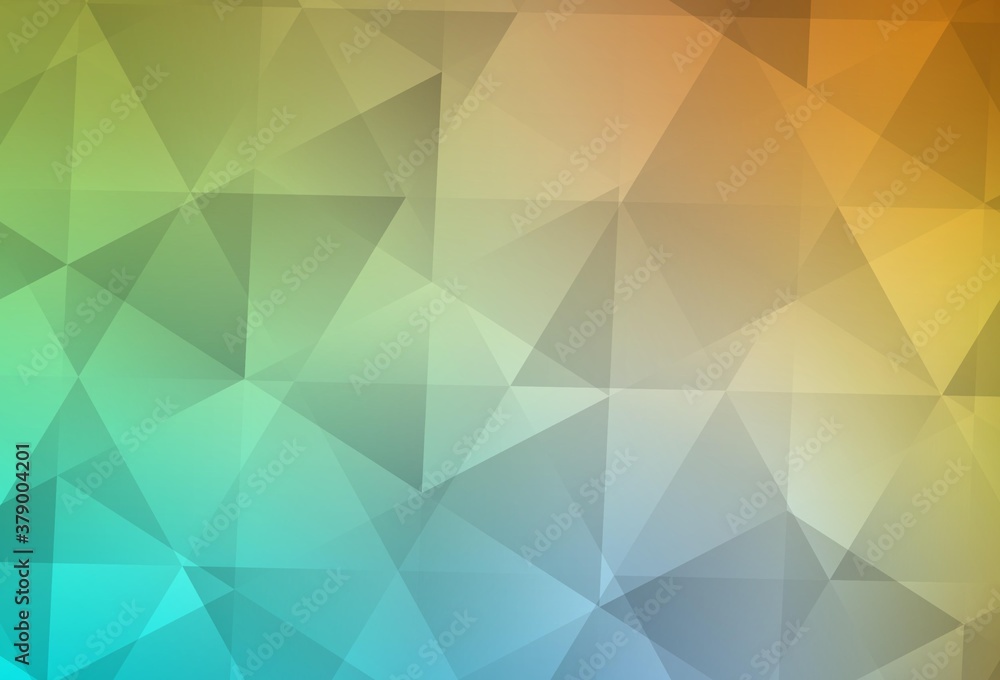 Fototapeta premium Light Blue, Yellow vector abstract polygonal pattern.