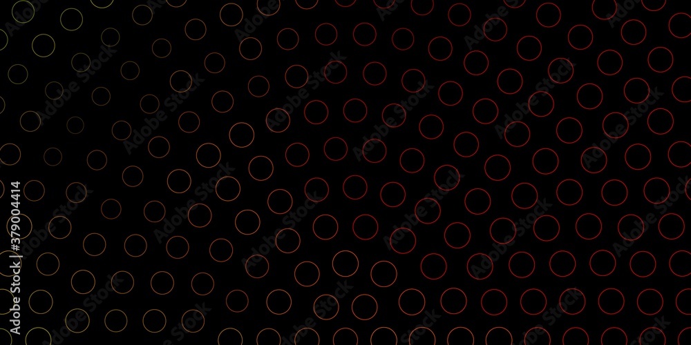 Dark Green, Red vector background with spots. Modern abstract illustration with colorful circle shapes. New template for a brand book.