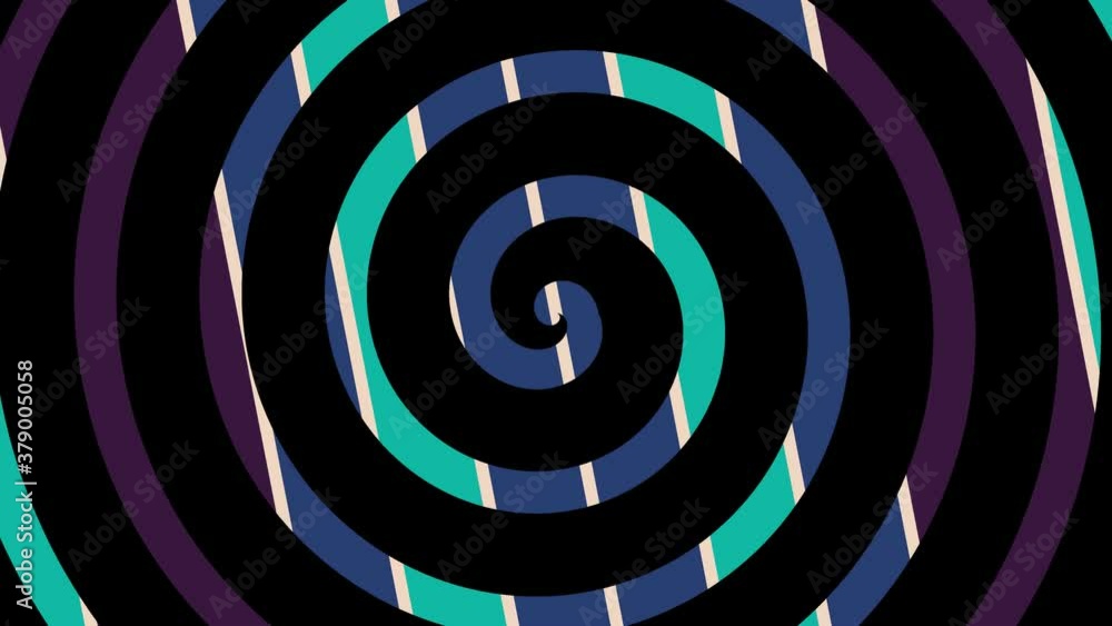Graphic spiral pattern with pop-up bars that rotate clockwise and then counterclockwise, made up of multicolored textures, in 16: 9 format. Graphic spiral pattern with pop-up bars that rotate clockwise and then counterclockwise, made up of multicolored textures, in 16: 9 format.