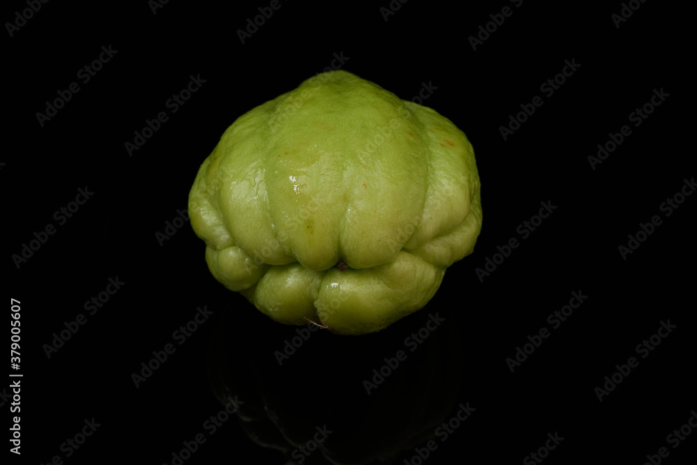 Chayote Isolated in Black Background