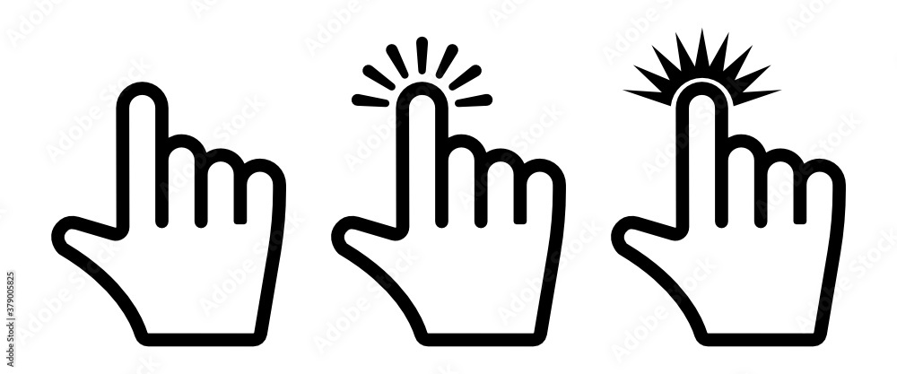 Fototapeta premium Set of clicking cursor icons