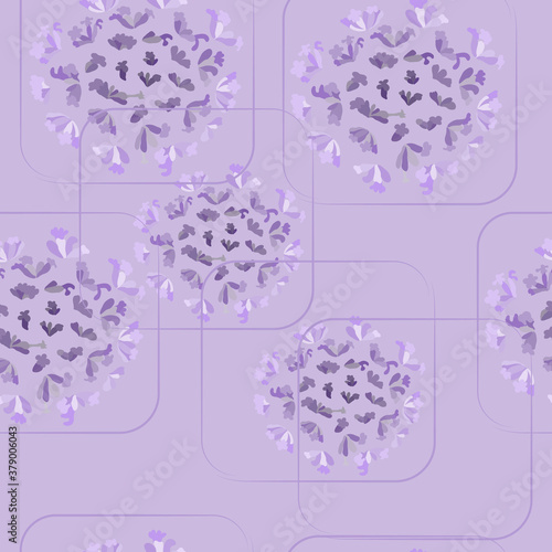 Seamles pattern Made of Lavander Flower and Lines photo