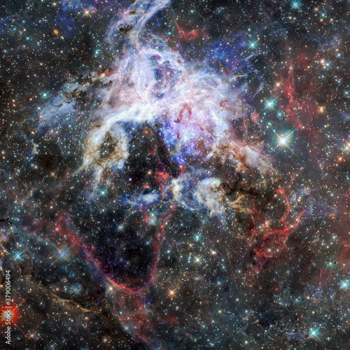 Nebula and stars in cosmos space. Elements of this image furnished by NASA
