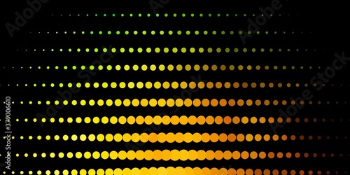 Dark Green, Yellow vector backdrop with dots. Glitter abstract illustration with colorful drops. Pattern for wallpapers, curtains.