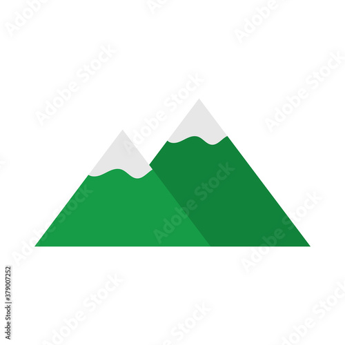 mountains peak snow landscape nature flat icon style