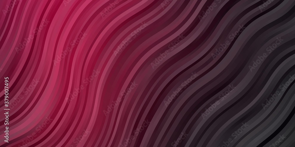 Fototapeta premium Dark Pink vector layout with curves. Bright illustration with gradient circular arcs. Pattern for busines booklets, leaflets