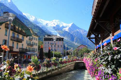 The amazing town of Chamonix Mont Blanc in the french Alps, Haute Savoie
 photo