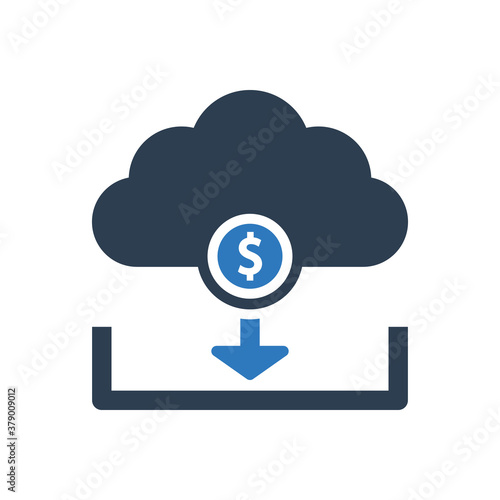Cloud dollar earning icon 