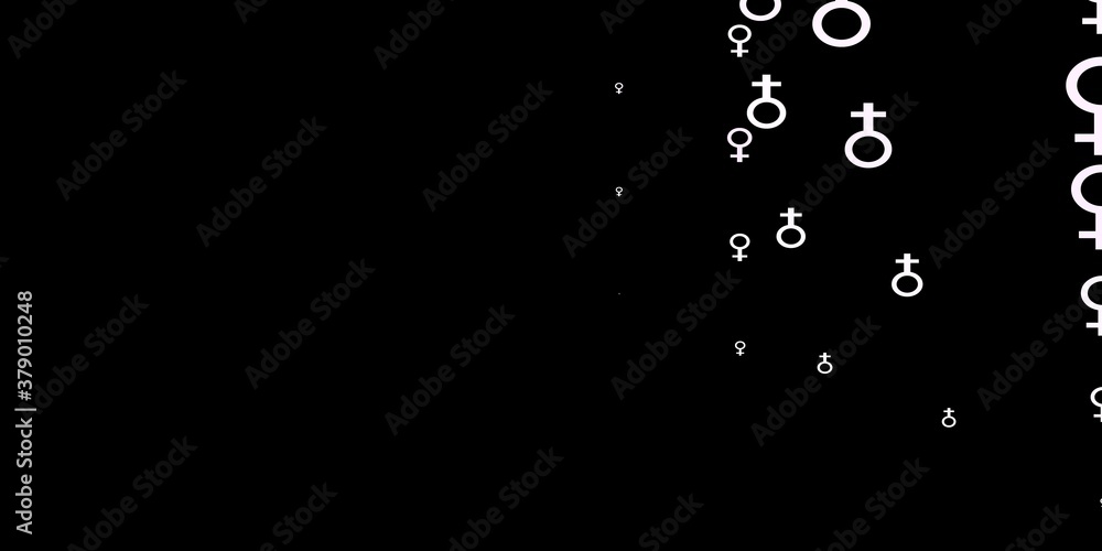 Dark Purple vector texture with women's rights symbols. Dark Purple vector texture with women's rights symbols.